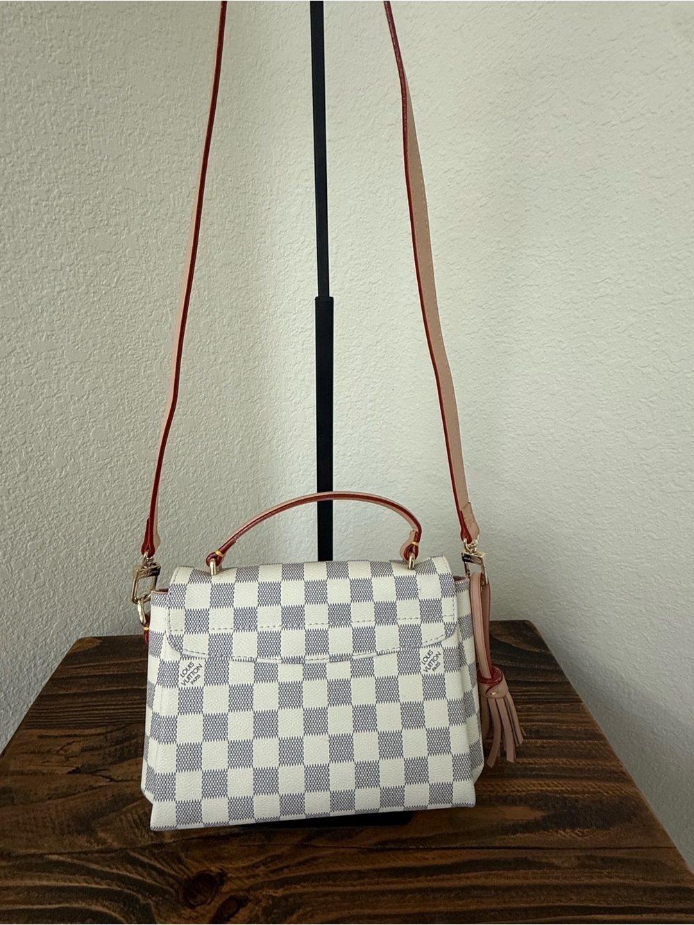 Chic L Damier Inspired Fashion Crossbody | Top Handle | Pink Interior | 1:1 - Picture 5 of 11